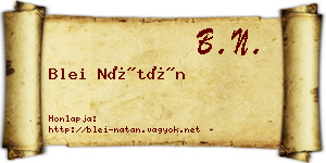 Blei Nátán névjegykártya